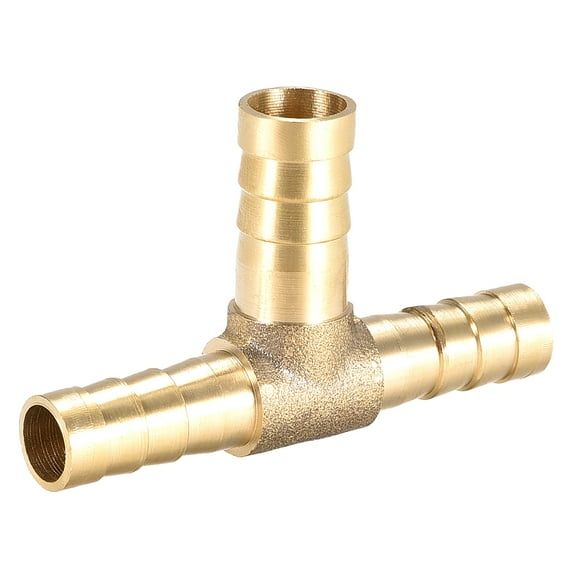 8mm x 10mm x 8mm Brass Hose Reducer Barb Fitting Tee T-Shaped 3 Way Barbed Connector Air Water Fuel Gas 1pcs
