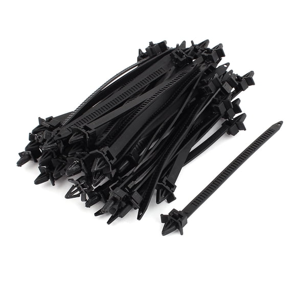 8mm x 150mm Nylon Winged End Push Mount Electrical Cable Ties 50Pcs