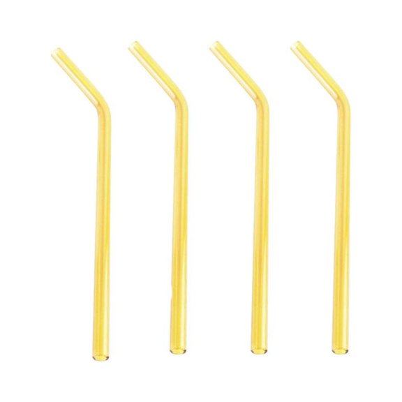8mm x 18cm Glass Drinking Straws, 4 PCS Reusable Environmentally Friendly Smoothie Straws for Milkshakes Frozen Drinks Smoothies Bubble Tea