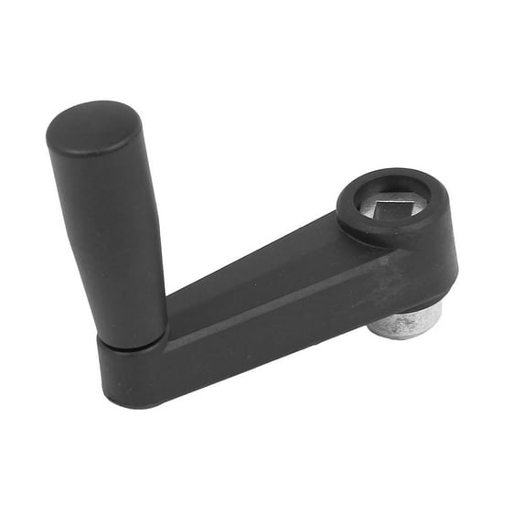 8mm x 8mm Square Hole Plastic Crank Revolving Handle Machine Tool Black