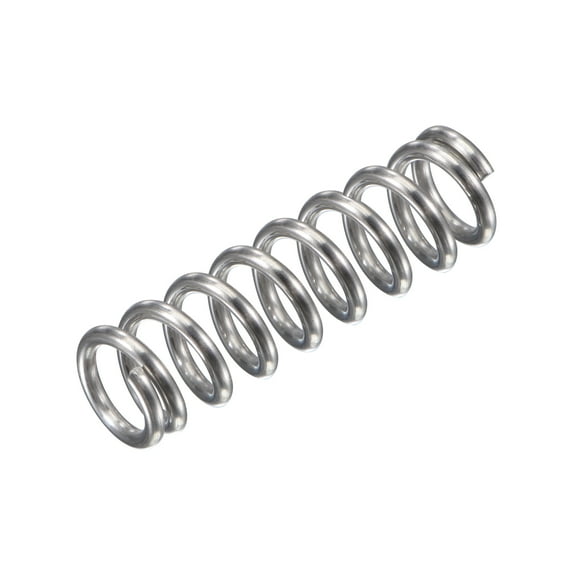 8mmx1.2mmx30mm 304 Stainless Steel Compression Spring 61.8N Load Capacity, 5pcs