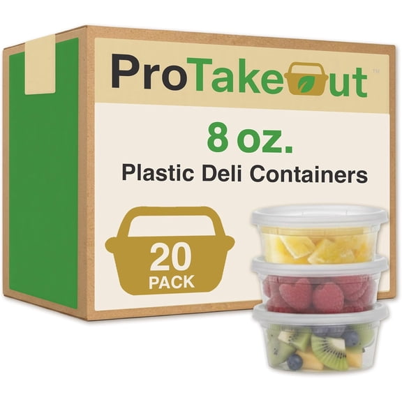[8oz-20 Sets Plastic Deli Containers with Lids - BPA Free Clear Soup Containers with Airtight Lids, Leak Resistant Food Storage for Meal Prep, Stackable/Microwave/Dishwasher/Freezer Safe
