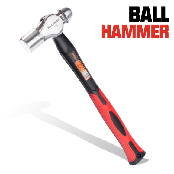8oz & 24oz Round Head Hammer 2-Piece Set, Forged High-Carbon Steel, Ergonomic TPR Shock-Absorbing Fiberglass Handle, Comfort Grip, Ideal for Industrial, Home Repair & DIY Projects