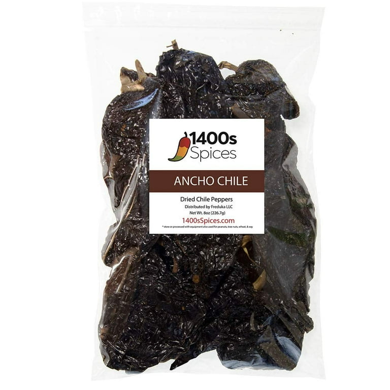 1400s Spices 8oz Authentic Mexican Ancho Chili Seco Pods, Perfect