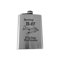 8oz B-17 Flying Fortress Stainless Steel flask Laser 8oz B-17 Flying Fortress Stainless Steel flask Laser