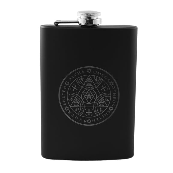 8oz BLACK Alpha Omega Flask L1