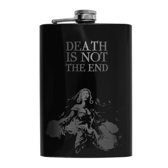 8oz BLACK Death Is Not the End Flask L1