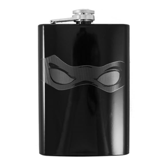8oz BLACK Ninja Mask Flask L1
