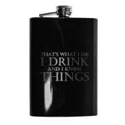 8oz BLACK Thats What I Do Flask L1