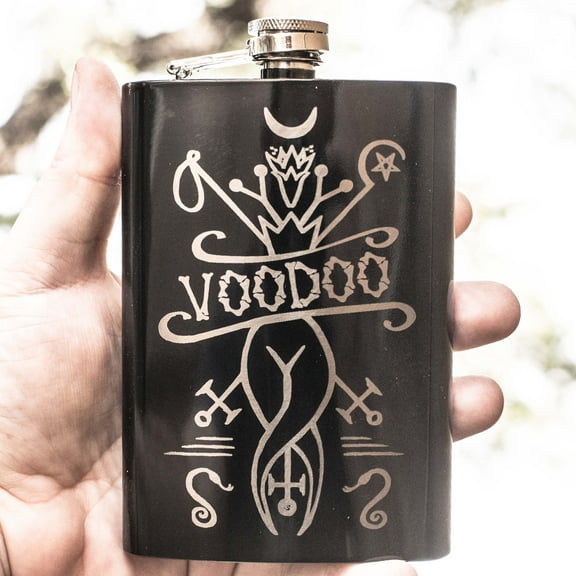 8oz BLACK Voodoo Flask L1