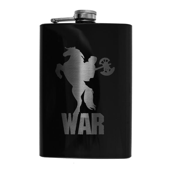 8oz BLACK War Four Horsemen of the Apocalypse Flask L1