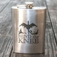 thumbnail image 1 of 8oz Bend the Knee Flask L1, 1 of 2
