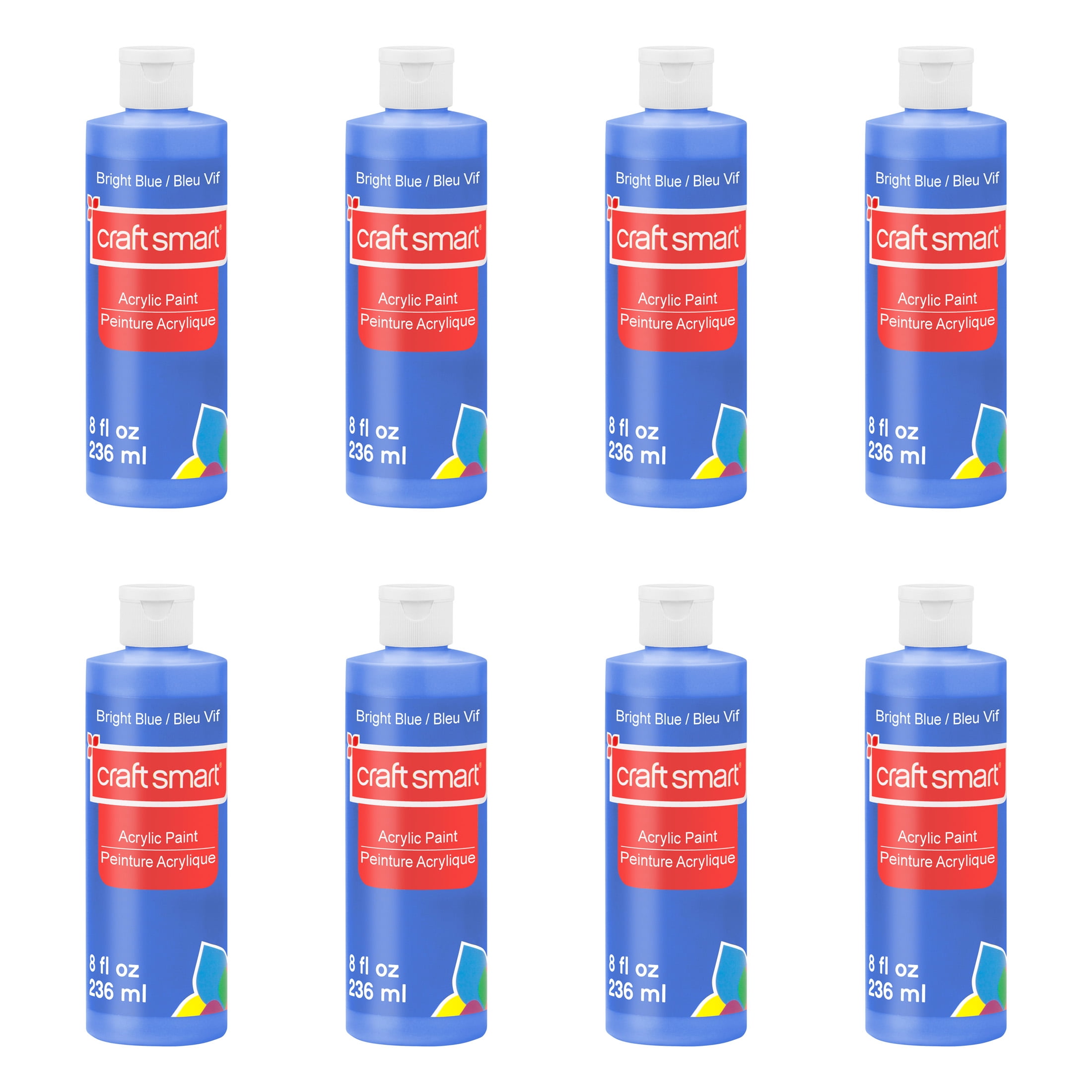 Craft Smart 8oz. Bright Blue Acrylic Paint - Non-Toxic Paint for Drawing, Painting, Art & Crafts Supplies - Bulk 8 Pack