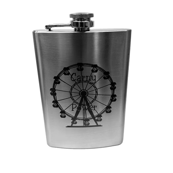 8oz Carny Power SS Flask