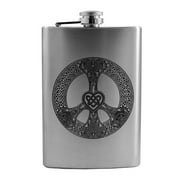 8oz Celtic Love and Peace Flask L1