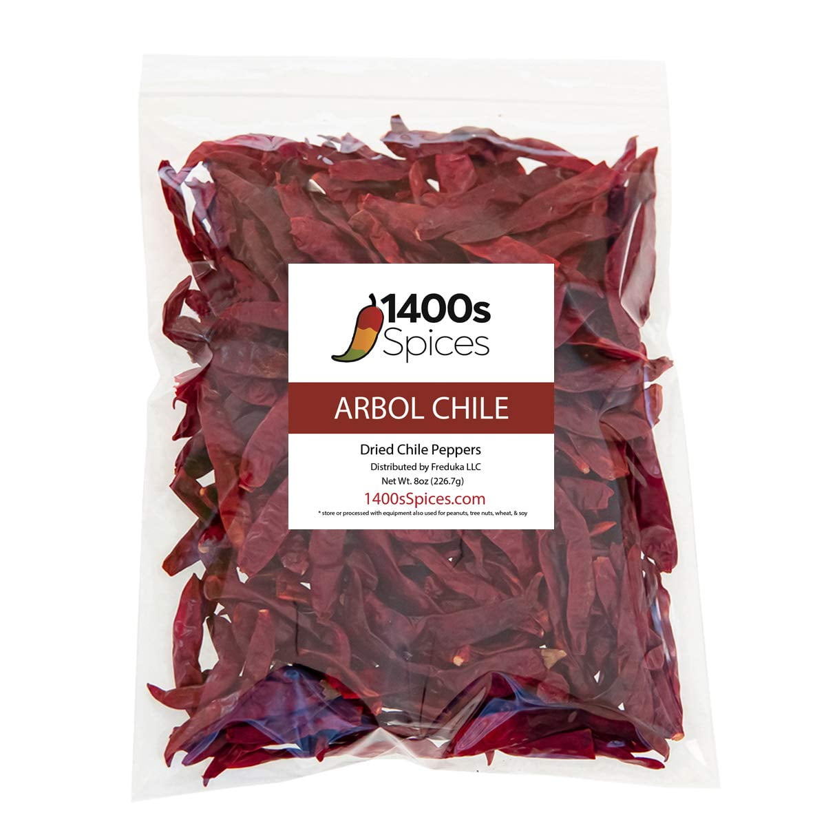 8oz Chile de Arbol Descolado. Dried De Arbol Stemless Chilies Peppers S17 by 1400s Spices