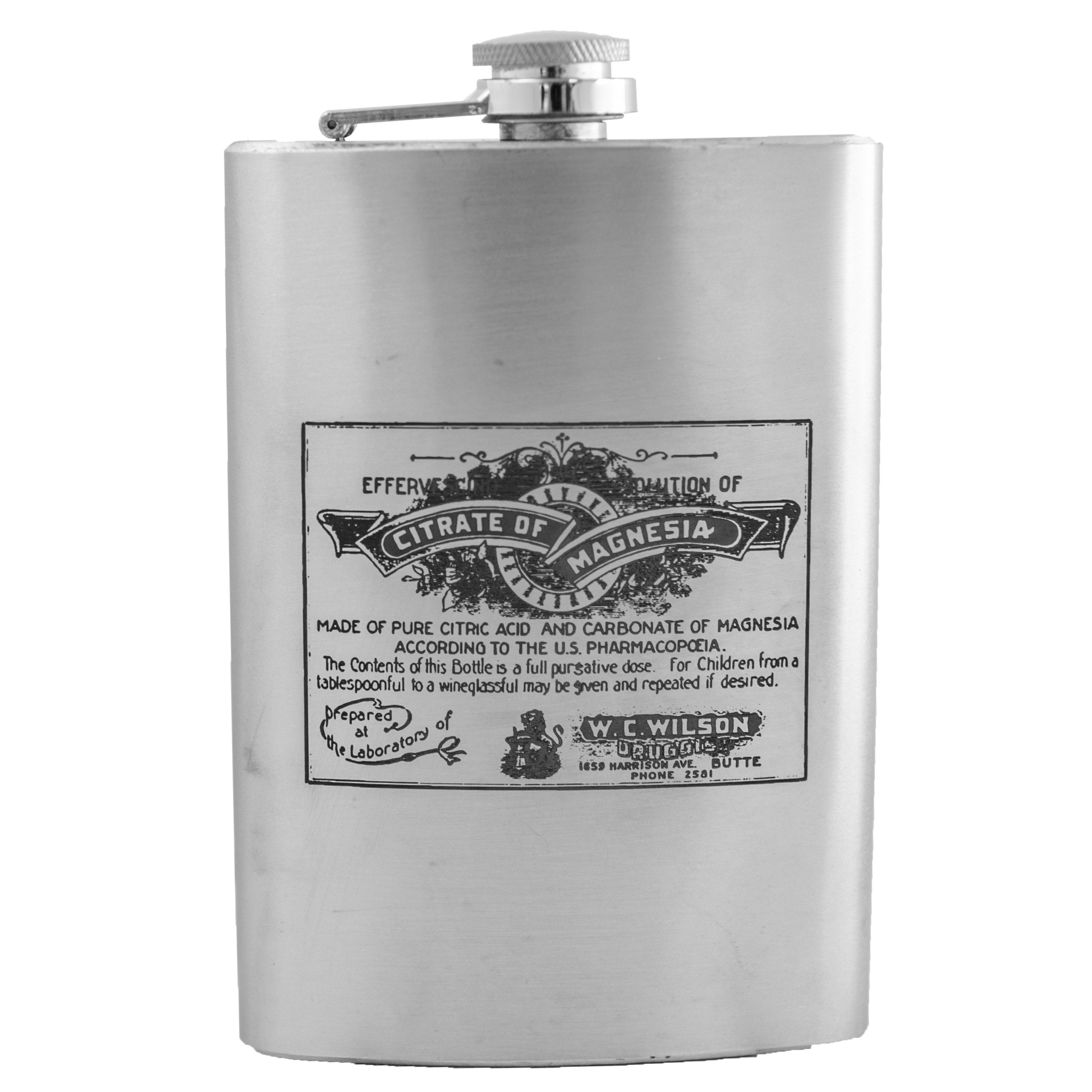 8oz Citrate of Magnesia Stainless Steel Flask 8oz Citrate of Magnesia Stainless Steel Flask