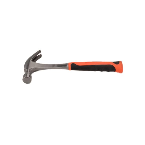 8oz Claw Hammer with Smooth Face & Shock-absorbing Leather Long Handle Straight Rip Claw