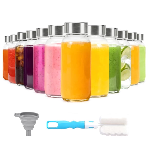 8oz Clear Glass 12 Pack 8 Ounces Mason Drinking Jars for Juicing and Wellness Drinks