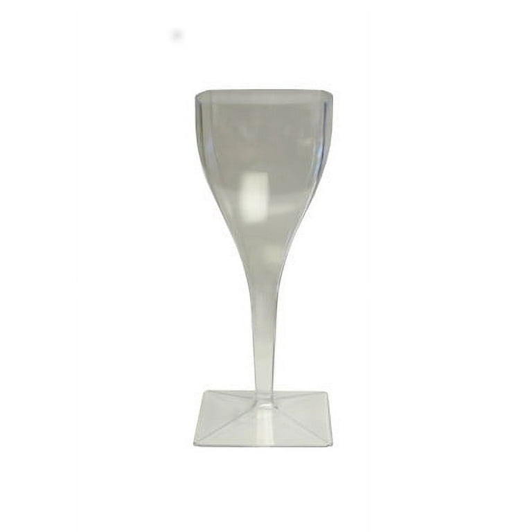 8oz. Clear Plastic Square Wine Goblet Maryland Plastic 6ct.