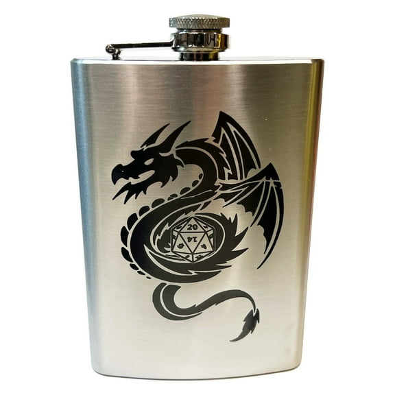 8oz Dragon D20 Stainless Steel Flask