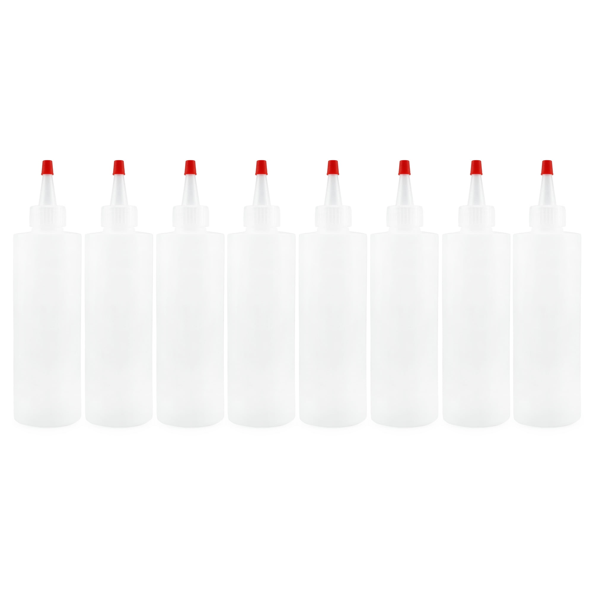 2oz Plastic Squeeze Bottles 24/pk Yorker Red Tip Caps Refillable