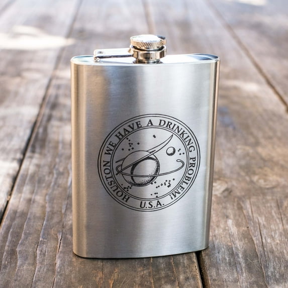 8oz Houston We Have a Drinking Problem Flask L1