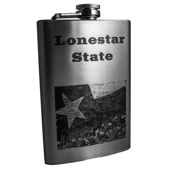 8oz Lonestar State Flask Laser Engraved