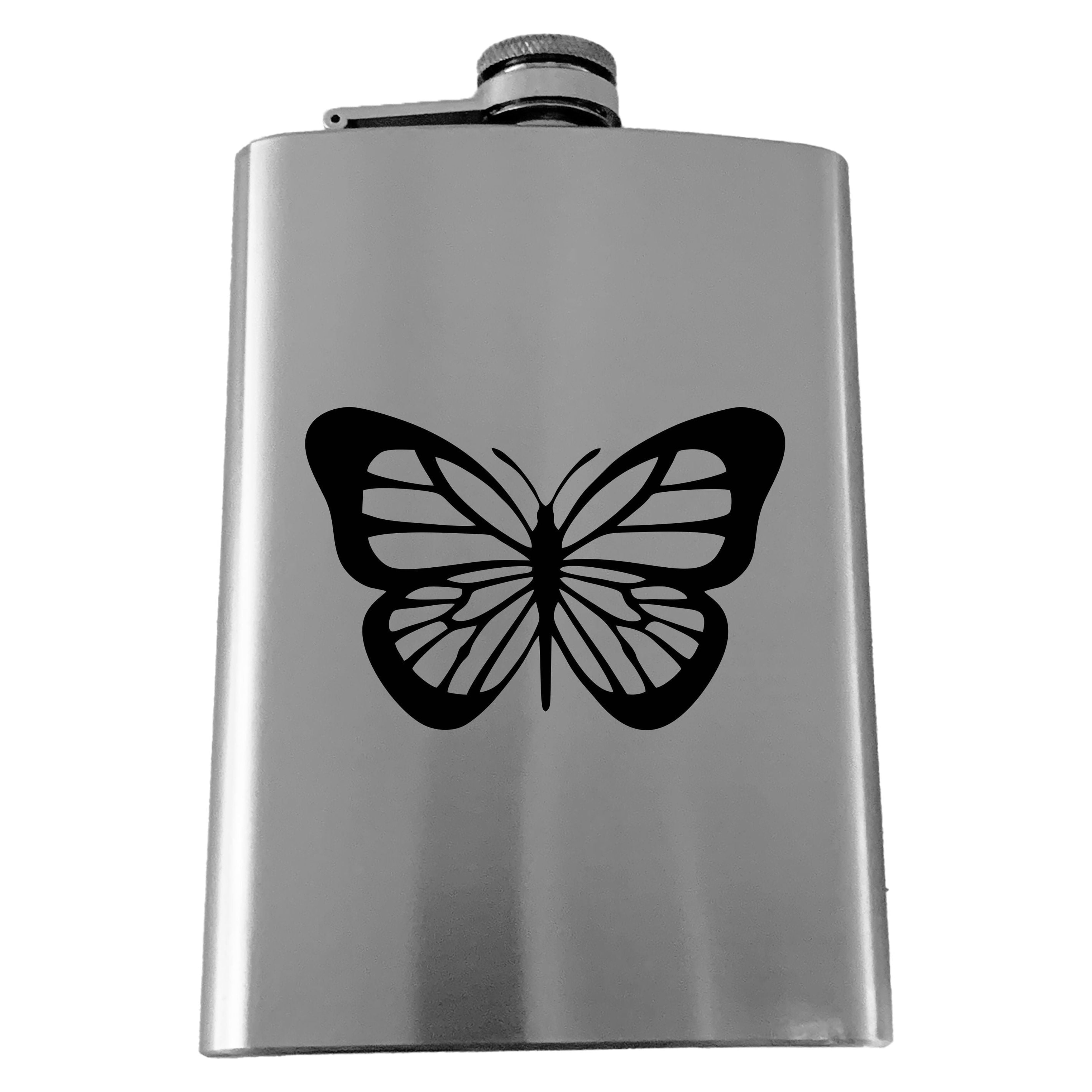 8oz Monarch Butterfly Stainless Steel Flask 8oz Monarch Butterfly Stainless Steel Flask