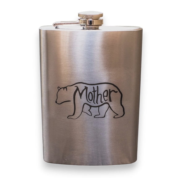 8oz Mother Bear Stainless Steel Flask