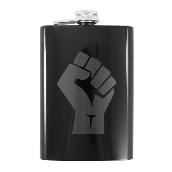 8oz Power Fist Black Flask L1