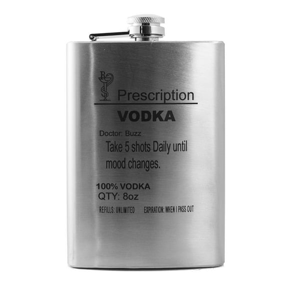 8oz Prescription Vodka Flask L1