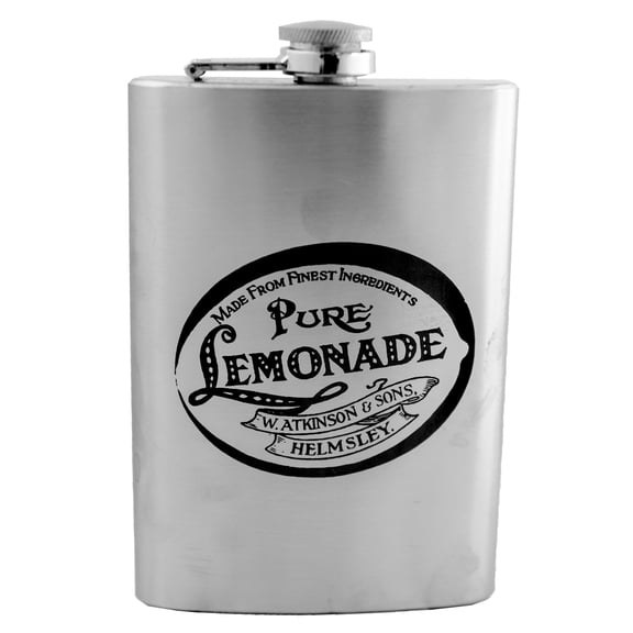 8oz Pure Lemonade Flask Laser Engraved