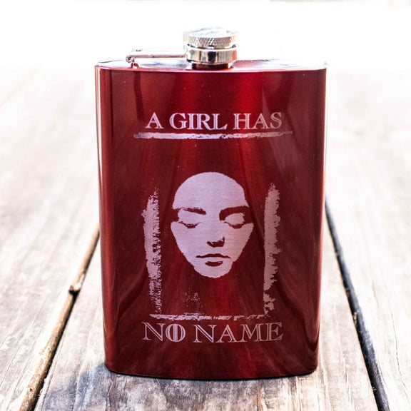 8oz RED A Girl Has No Name Flask L1