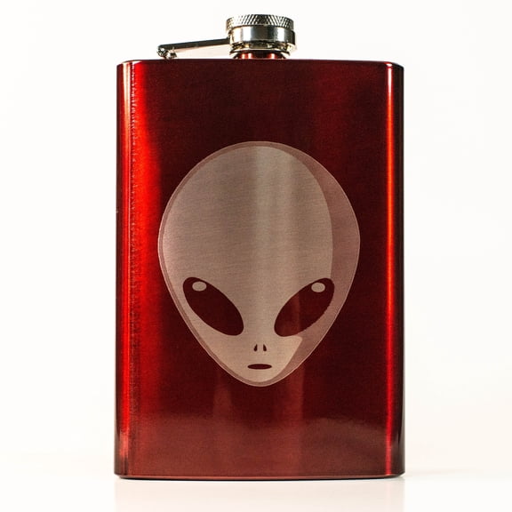 8oz RED Alien Flask L1