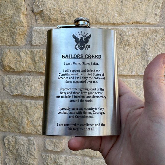 8oz Sailors Creed Flask L1