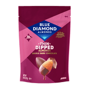 Blue Diamond Almonds, Thin Dipped Double Dark Chocolate Almonds for Guilt Free Snacking, 8 oz.