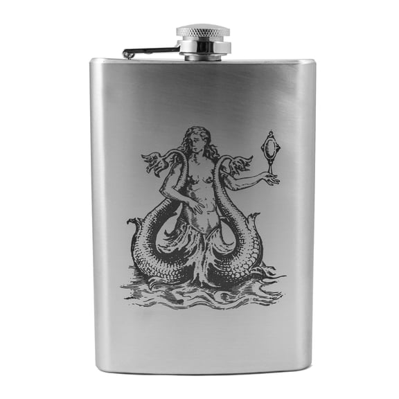 8oz Vintage Siren Flask L1