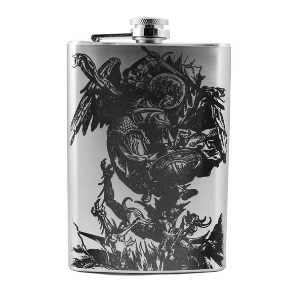 8oz Vintage St. Michael Flask L1