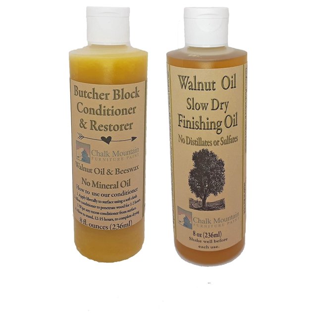 8oz Walnut Oil Finisher and 8oz Butcher Block Oil Conditioner. 2 Pack