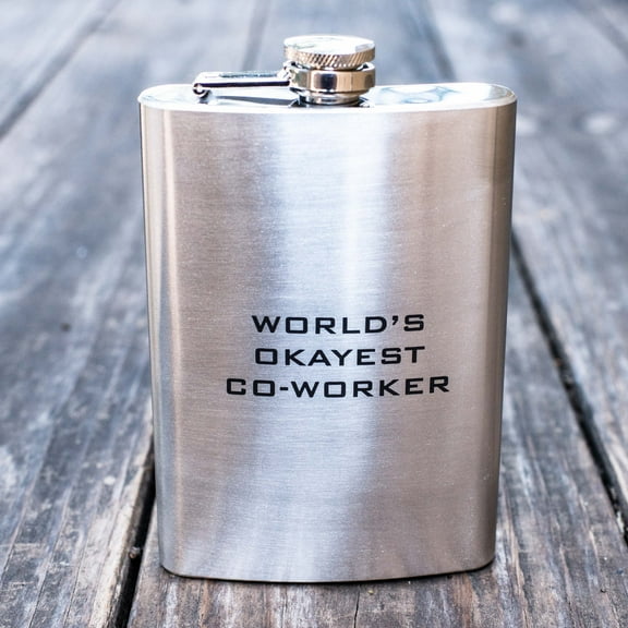 8oz World's Okayest Co-Worker Flask L1