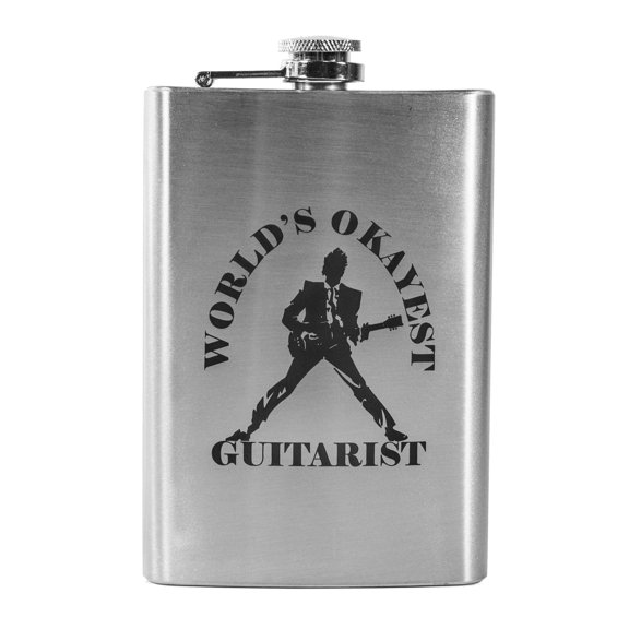 8oz World's Okayest Guitarist Flask L1
