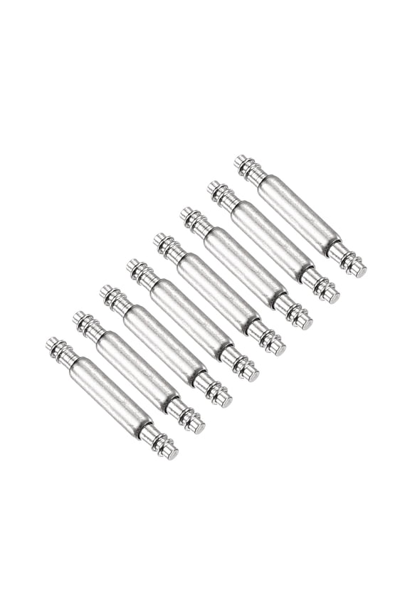 8pack 1.5 x 8mm Watch Spring Bar Pins, Stainless Steel Watch Band Pins, Silver
