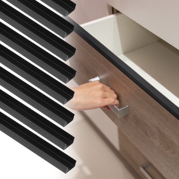 8pack 18" Cabinet Edge Protectors for 13/16" Kitchen Cabinets Frame, Matt Black