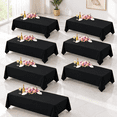 8pack Black Tablecloth 60 X 126 Inch Table Cloth For 8 Foot Rectangle ...