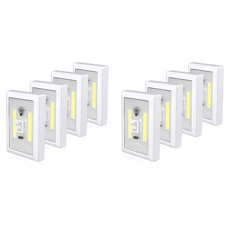 8pack Closet Light, Battery Operated Tap Light, Super Bright Switch Light,Wall Mount Under Cabinet Lighting,8pcs x Closet Light,White