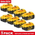 thumbnail image 1 of 8pack DCB200 20V 8Ah Lithium-lon BatteryReplacement  -Compact XRDesign,Compatible with DCB205DCB200DCB203 DCB206 20-VoltCordless Power Tools,Long-LastingReliable and Durable Construction he, 1 of 9