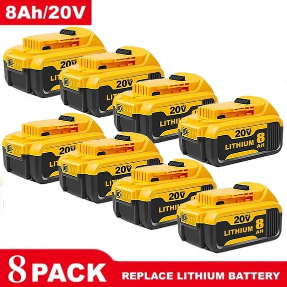 8pack DCB200 20V 8Ah Lithium-lon BatteryReplacement -Compact XRDesign,Compatible with DCB205DCB200DCB203 DCB206 20-VoltCordless Power Tools,Long-LastingReliable and Durable Construction he