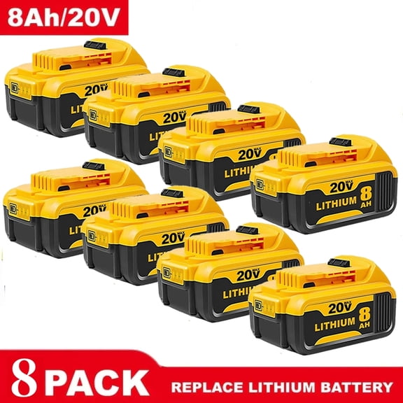 8pack DCB200 20V 8Ah Lithium-lon BatteryReplacement -Compact XRDesign,Compatible with DCB205DCB200DCB203 DCB206 20-VoltCordless Power Tools,Long-LastingReliable and Durable Construction he