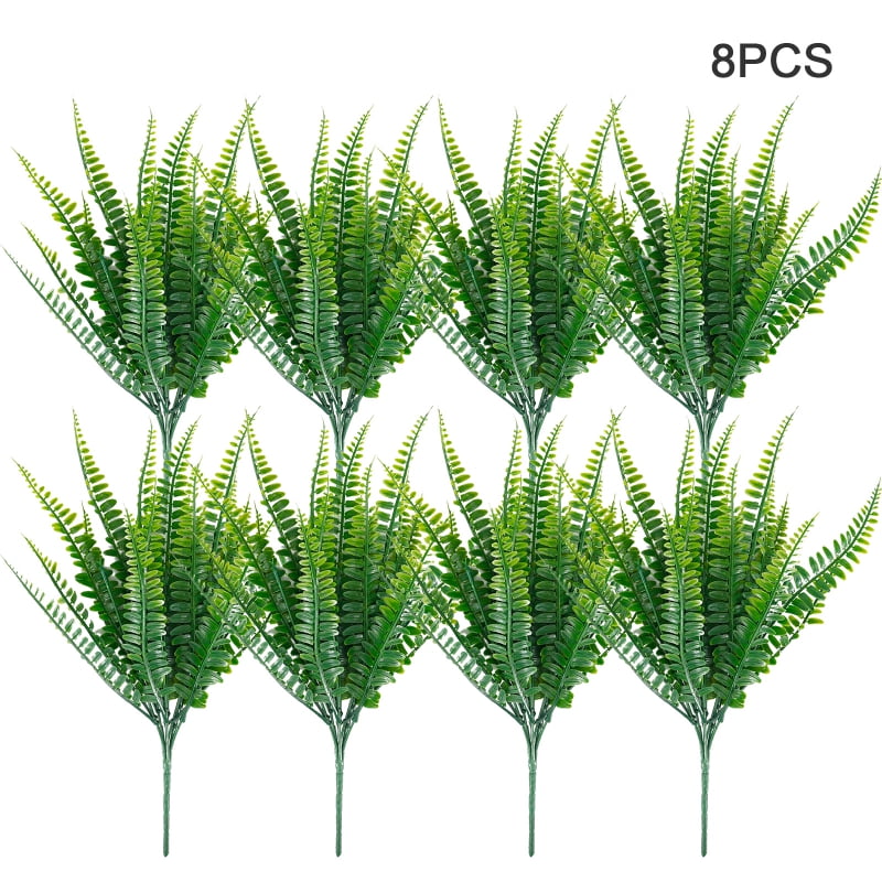 8pack Fake Fern Plants Faux Boston Ferns UV Resistant Greenery for